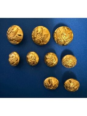 Vintage Reproduction Waterbury Brass Cavalry Blazer buttons